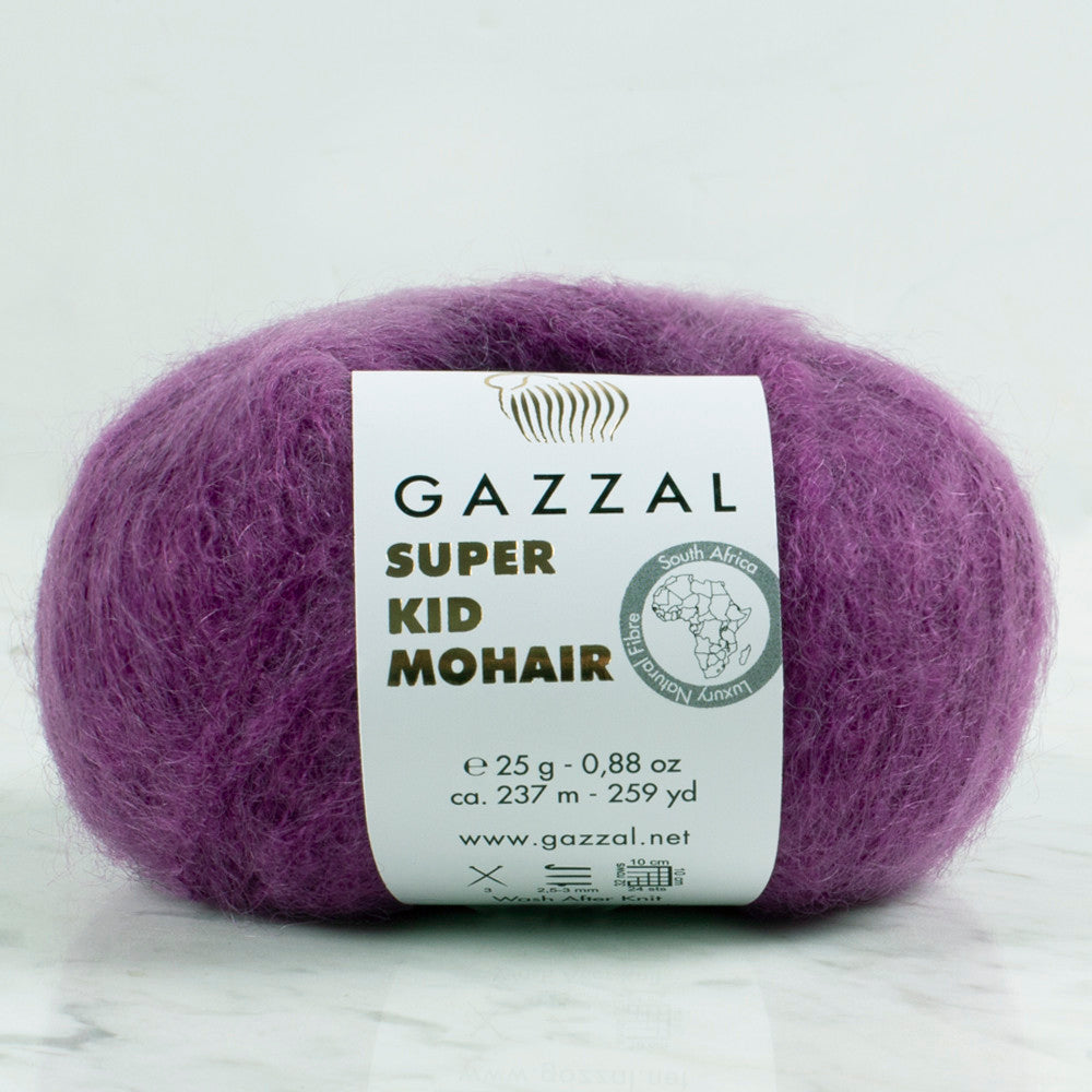 Gazzal Super Kid Mohair Mor 25 Gr El Örgü İpi - 64410
